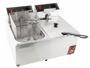 Pradeep, MODEL NO : 111405, FRIERS 5 L DOUBLE PAN, 1.Electrical Specifications - . 230V AC, 16 A (Single phase), 50 Hz, 2 x 3000 W 
2. Capacity  - 2 x 5 Lit
3. Dimensions  (LxWxH)  -  420x397x310 mm.
