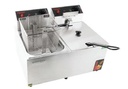 Pradeep,111401 , FRIERS 8 L DOUBLE PAN, 1.Electrical Specifications - 230V AC, 16 A (Single phase), 50 Hz, 2 x 3000 W 
2. Capacity  - 2 x 8 Lit
3. Dimensions  (LxWxH)  -  420x545x310 mm.